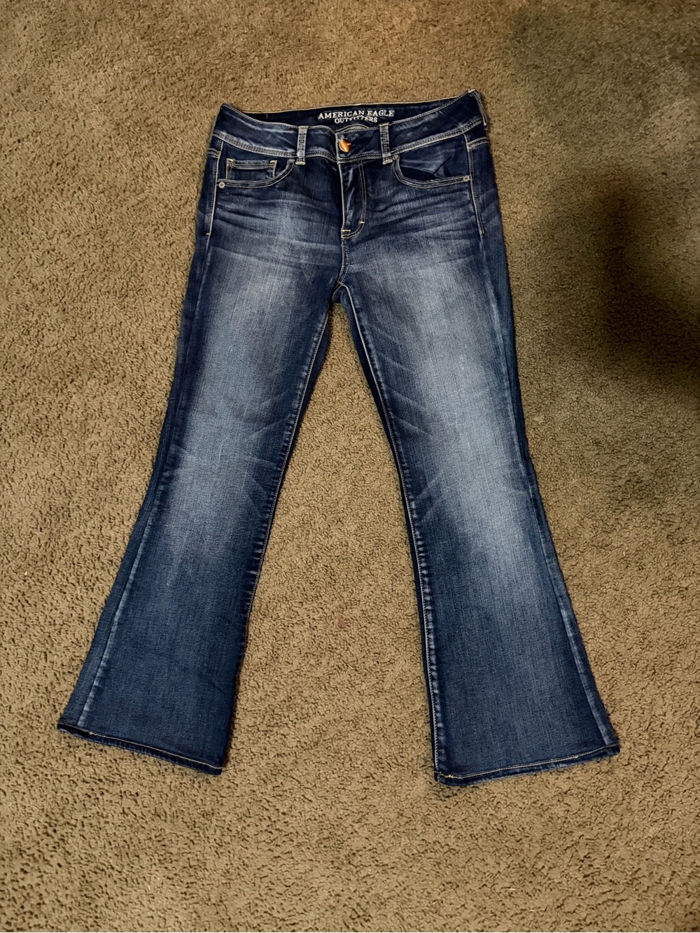 American Eagle Outfitters Women's Dark Blue Flare Jeans
